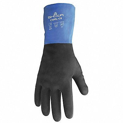 D0559 Chem Restnt Gloves Blue/Black Sz 10 PR