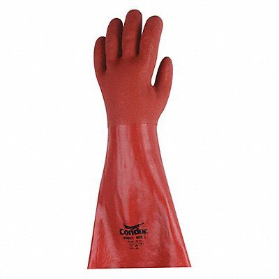 Chem Resist Glove PVC 18 In L Red PR