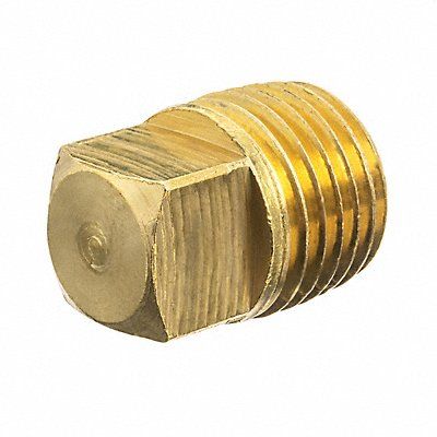 Hollow Square Head Plug Brass 3/8 in
