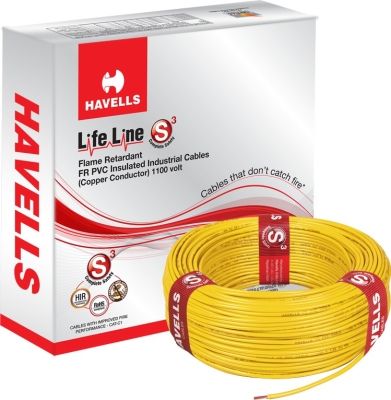 Havells Life Line 0.75 Sq.mm Length 180m FR PVC Insulated Cable Yellow