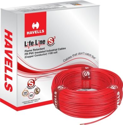 Havells Life Line 0.75 Sq. mm Length 180 m FR PVC Insulated Cable Red