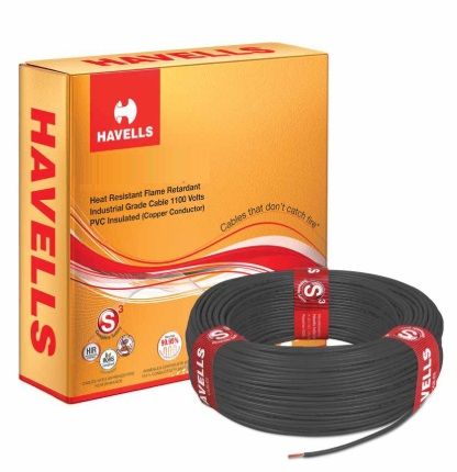 Havells Life Shield WHFNZNBLL12X5 HFFR Compound Insulated Flexible Cable Single Core 2.5 Sq. mm 180 mtr - Black