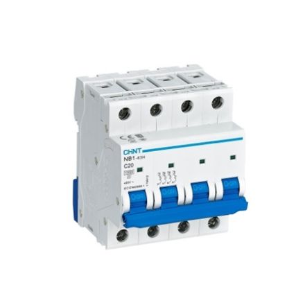 Chint 20 A 4 Pole Miniature Circuit Breaker NB1-63H 4P C20