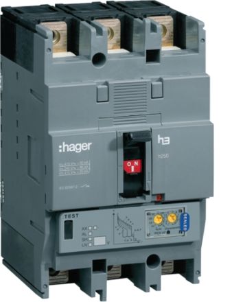 Hager HHG200U Thermal Magnetic Release 3 Pole Molded Case Circuit Breaker MCCB (Rated Current 200 A)