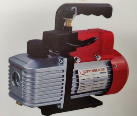 Rothenberger 170526 Vacuum pump 1.5 CFM, Light dual stage vacuum pump with solenoid valve