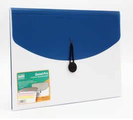 Solo EX 905 QuadPro (4 Section Expanding Folder) A4 - Metalic Blue