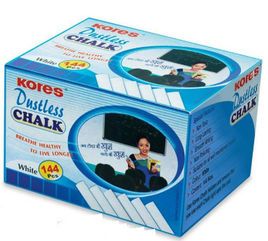 Kores Britemark Dustless Chalk White (144 Pcs) Pack of 18 Boxes