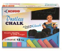 Kores Britemark Dustless Chalk Coloured Chalk (12 Nos) Pack of 240 Boxes