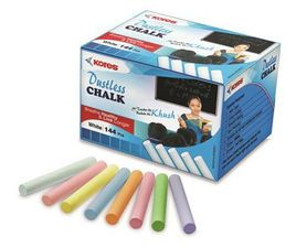 Kores Britemark Dustless Chalk Coloured (144 Pcs) Pack of 18 Boxes
