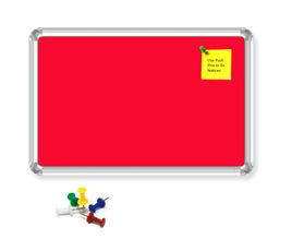 Nechams 3'x2' Fabric Notice Board Premium Series RED FABRED32TF