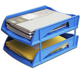 Solo Deluxe Paper and File Tray Blue 2 Compartments TR 312