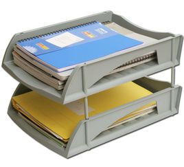 Solo Deluxe Paper and File Tray Grey 2 Compartments TR 312