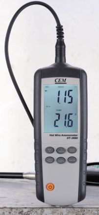 CEM DT-3880 Air Velocity 0.1 to 25m/s Digital Thermo Anemometer