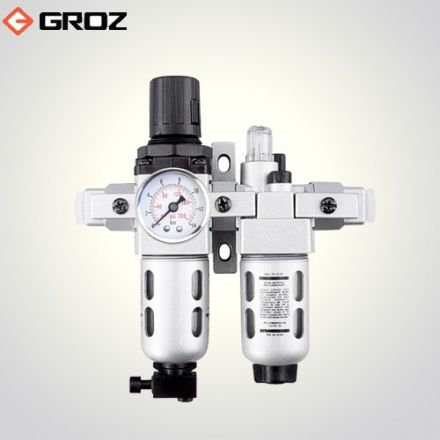 Groz 1/4 BSP Filter  Regulator Lubricator  2 Pc with Pressure Gauge FRCLM136134 S/G_le_ala_005