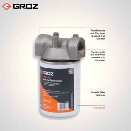 Groz 1 BSP F  Fuel Filter  Spin On Cartridge Style FFS/10/BSP_le_fe_006