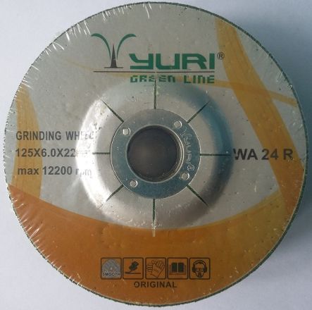 YURI WA 24R-5 Greenline DC Grinding Wheel 5 Inch Pack of 25 Pcs